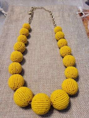 Yellow Beaded Statement Necklace